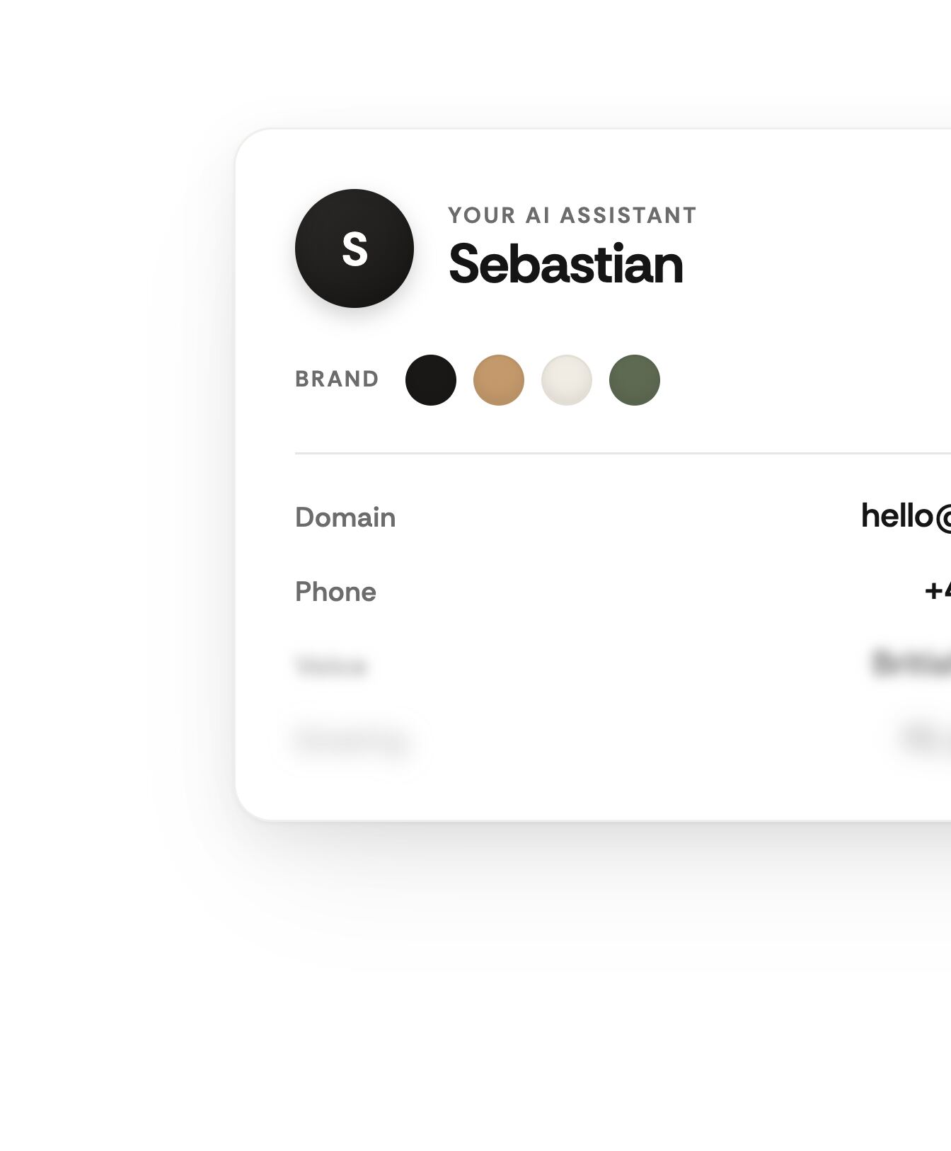 White-labelled AI assistant across email, SMS and voice channels